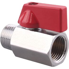 Brass Mini Ball Valve - 1/2" NPT Female x Male Thread Shut-Off Valve For water oil and gas Pack of 2