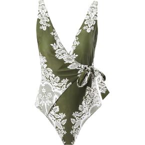 Women's One-Piece Swimsuits with Beach Cover Up Retro Swimsuit for Women with Cover Up Bathing Suits for Women…