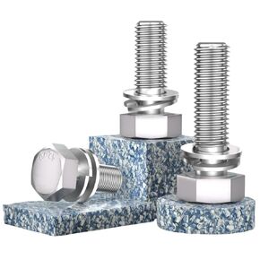 M12x60(5pcs) Stainless Steel Hex Head Screws Bolts, Flat&Lock Washers, fully threaded by Bolt;Stainless Steel Hex Bolts with Flat Washers and Lock Spring Washer
