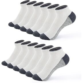 3/6 Pairs Running Ankle Socks, Cushion Athletic Socks Sport Cotton Socks Arch Compression Ankle Socks for Women and Men