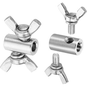 PATIKIL 4mm Hole Wire Rope Clips, 2Pcs 304 Stainless Steel Single Hole Hand Twisted Wire Clamps Fasteners Screws for Steel Wire, Silver