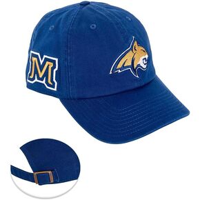 Desert Cactus Montana State University Baseball Hat Bobcats MSU Brimmed Embroirderd Hats Cap Adjustable Cloth Strap Adult (Style D) Blue