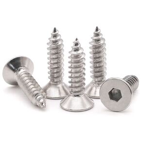 M5 x 30mm (50 pcs) Countersunk Socket Head Wood Screws, Stainless Steel 304 Flat Socket Head Furniture Wood Screws, Sheet Metal Screws, Self Tapping Screws, by RoyceMart