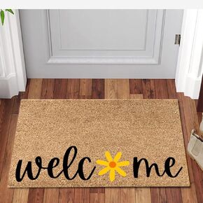Summer Door Mat, 23.6"x 15.7"" Hello Welcome Door Mats Summer Decorative Doormat, Strong Water Absorption Non Slip Floor Mat for Home Entrance, Bathroom Rugs, Outside Entry, Yard, Floor (D)