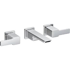 Moen TS6731BN 90 Degree Two-Handle Wall Mount Bathroom Faucet Trim, Valve Required, Brushed Nickel