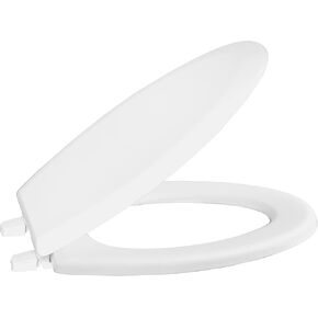 Centoco Standard Wooden Toilet Seat Round, Closed Front with Cover, Residential, DS20-001, White