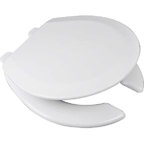 1Q1E4-00 Deluxe OFWC Molded Wood Toilet Seat with Vari-Adjust Lok-Down Hinge and Quik-Lok Mounting Hardware, Elongated, White