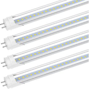 2FT LED Tube Light, T8 T10 T12 Type B LED Light Bulb, 10W=24W, 5000K Daylight, 1120LM, 24 Inch F20T12 Fluorescent Bulb Replacement, Remove Ballast, Dual-Ended Power, Clear Cover, 12 Pack