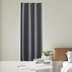 NICETOWN Door Curtains, Front Door Curtains for Kitchen Window, Farmhouse Blackout French Door Curtain with Curtain Track, Small Window Curtains for Bathroom, 25x40 in, Biscotti Beige, 1 Panel