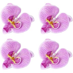 10PCS 8CM Orchid Petals Artificial Orchid Flower Heads Silk Phalaenopsis Fake Butterfly Orchid Heads for DIY Craft Home Wedding Party Decorations(Dark Purple), BPY01574