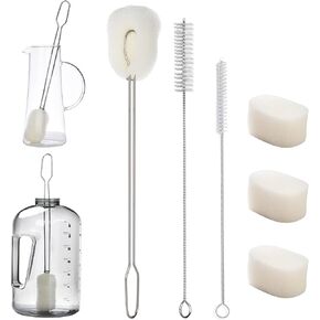 ALINK 14.5" Extra Long Sponge Bottle Brush Cleaner Set, 6-Pack Cleaning Brush for 1/ Half Gallon Water Bottle, 128 oz 64oz 30oz Tumbler, Thermos, Jug, Teapot, Glass Pitcher