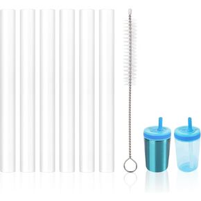 6pcs Replacement Straws for Zak Designs Kelso 15 oz, with 1 Cleaning Brush Plastic BPA-Free Kids Reusable Water Bottle Cup Replacement Straws Accessory for Zak