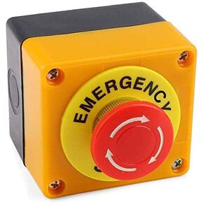 2Pcs Emergency Stop Push Red Sign Mushroom Button Switch Station 1 NO 1 NC 10A 660V
