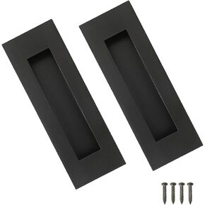 6 Inch Recessed Finger Flush Pulls，Pocket Door Handles，for Sliding Barn Door Handle, Bifold Doors Stainless Steel Rectangular Door Pulls Hardware (Gold - 2 Pack)