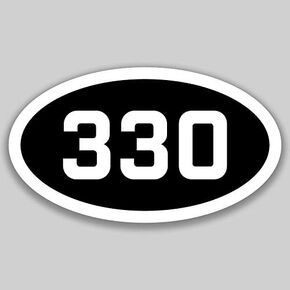 330 Area Code Sticker Ohio Akron Alliance Austintown City Pride Love | 5-Inches by 3-Inches | Premium Quality Vinyl UV Resistant Laminate PD2592