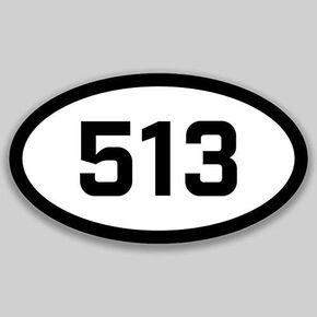 513 Area Code Sticker Ohio Cincinnati Fairfield Hamilton City Pride Love | 5-Inches by 3-Inches | Premium Quality Vinyl UV Resistant Laminate PD2272