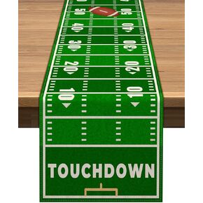 Vohado Football Field Table Runner American Football Birthday Party Decoration Touch Down Boy Sport Decor for Office Kitchen Home