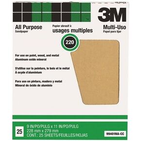 3M 99401NA-CC 99401 Sanding Sheet, 11 in x 9