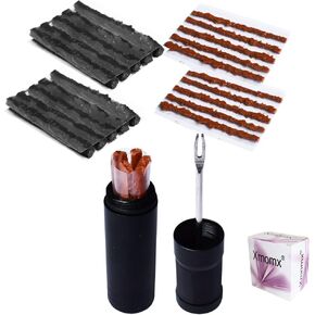 Bike Tubeless Tire Tyre Repair Kit Plugger Plugs Tool Repair Tires Fix Flat Puncture MTB and Road Mountain Bicycle +25 Strips (10 x1.5 mm + 5 x 2.5 mm + 10 x 3.5 mm)