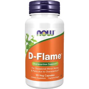 NOW Foods Supplements, D-Flame™ with a Blend of Complementary Herbs, Overexertion Support*, 90 Veg Capsules