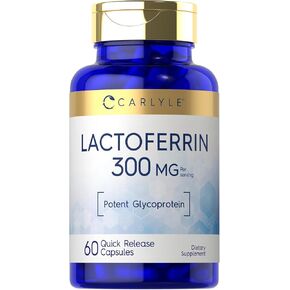 Carlyle Lactoferrin Supplement | 300mg | 60 Capsules | Non-GMO and Gluten Free