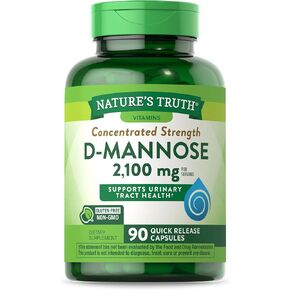 Nature's Truth D-Mannose Capsules | 2100mg | 90 Count | Non-GMO & Gluten Free Supplement