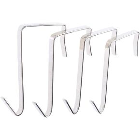 4 Pack Metal Over The Door Hook for Hanging Towels Rack Heavy Duty Door Hanger Organizer for Hang Clothes Coats in Bathroom Bedroom