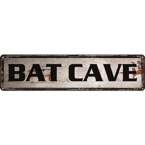 Bat Cave Tin Signs Home Decoration Sign Street Sign Art Wall Metal Sign 4x16 inch