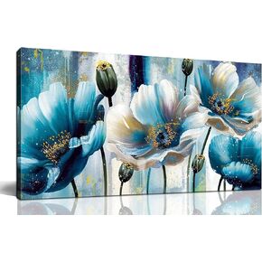 Zoyotago Large Canvas Wall Art Colorful Flower Tree Picture Gray Backgrounds Canvas Prints Ready to Hang for Bedroom Living Room Size 20x40