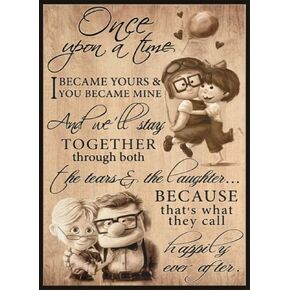 Vintage Wall Metal Poster to My Wife Poster Carl and Ellie I Became Yours You Became Mine Novelty Sign Vintage Metal Tin Sign Wall Sign Plaque Poster 8x12 Inch