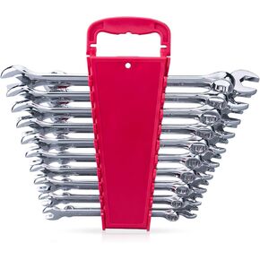 مجموعة مفاتيح ربط مكونة من 11 قطعة من Max Torque مع حامل، مقاسات غير قابلة للتخطي من 1/4 بوصة إلى 7/8 بوصة | تصميم أطول لجسم مفتاح الربط، فولاذ الفاناديوم الكروم، لمسة نهائية من الكروم المرآة، نهاية مفتوحة فريدة من نوعها على شكل حرف V