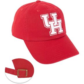 Desert Cactus University of Houston Baseball Hat Cougars UH Brimmed Embroirderd Hats Cap Adjustable Cloth Strap Adult (Style 1) Red