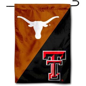 Texas vs. Texas Tech House Divided Garden Flag Banner