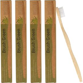 Bamboo Toothbrushes, Flossing Bristles Bamboo Brush, Soft Toothbrushes for Adults, Bamboo Toothbrush Pack of 4