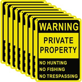 8 Pcs Posted No Trespassing Signs Private Property Weatherproof No Hunting Signs 10x7" Reflective Aluminum Posted Signs for Warning No Hunting Fishing Trapping Indoor Outdoor Use (Red)