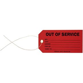 Brady 86757 5-3/4" Height, 3" Width, B-853 Cardstock, Black On Red Color Production Status Tag (Pack Of 100)