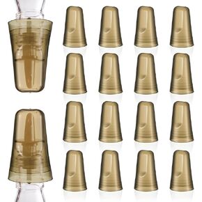 18 Pieces Translucent Liquor Pourer Covers Universal Bottle Pour Dispenser Liquor Bottle Cap Covers Liquor Bottle Covers Bottle Cover Dust Caps for Home Kitchen Tools Supplies