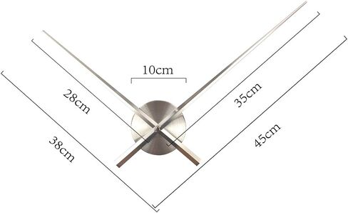 Timelike Simple Elegant Glossy Aluminum Wall Clock, Super Long Large Clock Hands, Black in Saudi Arabia