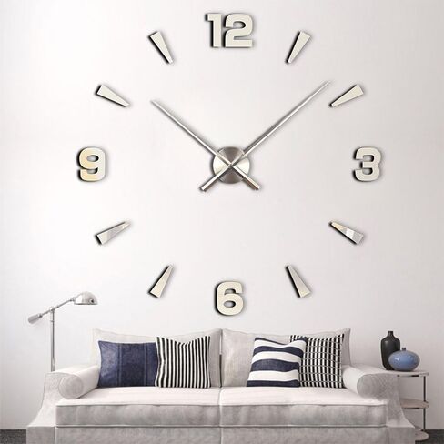 Timelike Simple Elegant Glossy Aluminum Wall Clock, Super Long Large Clock Hands, Black in Saudi Arabia