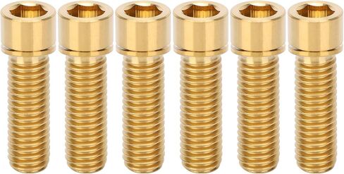 6 قطع M8 x25mm برغي جذع سماعة الرأس، برغي المقود مصنوع من سبائك إكسسوارات قطع الغيار للجميع (ذهبي) in Saudi Arabia