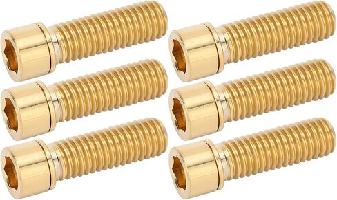 6 قطع M8 x25mm برغي جذع سماعة الرأس، برغي المقود مصنوع من سبائك إكسسوارات قطع الغيار للجميع (ذهبي) in Saudi Arabia