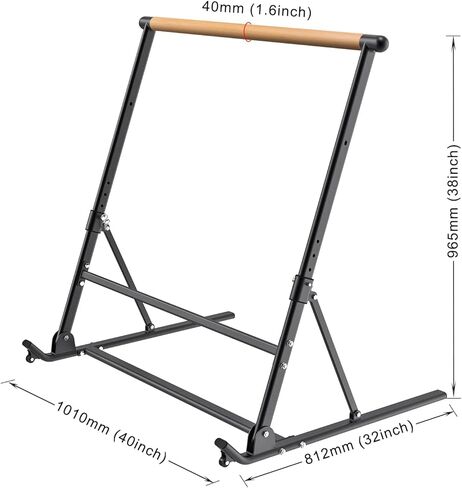 SELEWARE Freestanding Ballet Barre System Height Adjustable Dance Bar, Foldable Portable Dance Workout Equipment with Anti-Slip Base, 4-Height Settings, Smooth Wood & Durable Steel Construction in Saudi Arabia