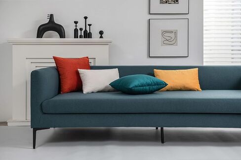 DEZENE Throw Pillow Cases 18x18 Teal: 2 Pack Cozy Soft Velvet Square Decorative Pillow Covers for Farmhouse Home Decor in Saudi Arabia