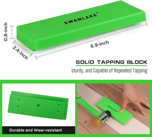 أدوات الأرضيات الخشبية من SWANLAKE مكونة من 48 قطعة | طقم تركيب الأرضيات الخشبية المصفحة مع 44 فواصل | مطرقة مقبض من الألياف الزجاجية | شريط سحب عالي التحمل وكتلة التنصت in Kuwait