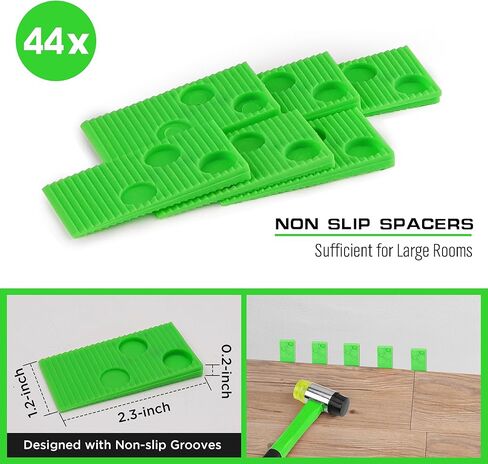 أدوات الأرضيات الخشبية من SWANLAKE مكونة من 48 قطعة | طقم تركيب الأرضيات الخشبية المصفحة مع 44 فواصل | مطرقة مقبض من الألياف الزجاجية | شريط سحب عالي التحمل وكتلة التنصت in Kuwait