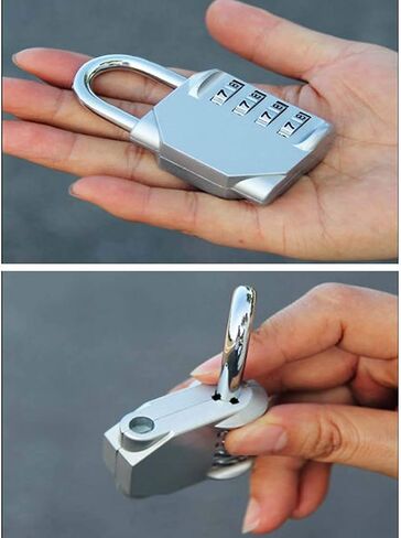 Combination Lock, 4 Digit Combination Padlock Outdoor Waterproof Padlock for School Gym Locker, Sports Locker, Fence, Toolbox, Case, Hasp Storage Etc (Silver 4Pack) in Saudi Arabia