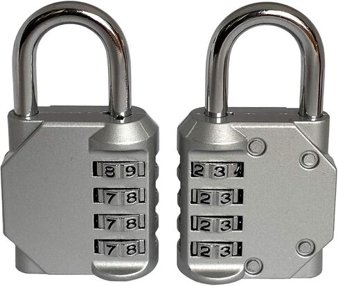 Combination Lock, 4 Digit Combination Padlock Outdoor Waterproof Padlock for School Gym Locker, Sports Locker, Fence, Toolbox, Case, Hasp Storage Etc (Silver 4Pack) in Saudi Arabia