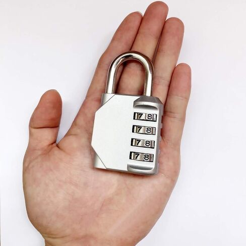 Combination Lock, 4 Digit Combination Padlock Outdoor Waterproof Padlock for School Gym Locker, Sports Locker, Fence, Toolbox, Case, Hasp Storage Etc (Silver 4Pack) in Saudi Arabia