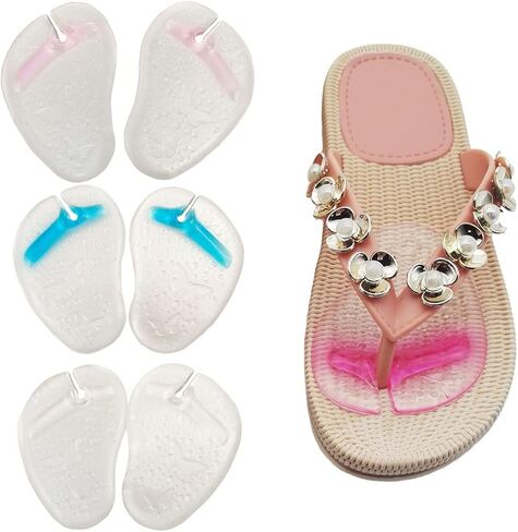 3 أزواج من صنادل جل ثونغ لحماية أصابع القدم، أحذية مضادة للانزلاق، وسادات للقبضة، صنادل قلابة، وسائد لمقدمة القدم، وسادة للتدليك، وسادات قبضة القدم (لون عشوائي) in Kuwait