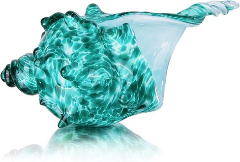 QFkris زجاج محارة شل، تمثال زجاجي فني من الصدف المنفوخ يدويًا، ثقالة ورق زجاجية كريستالية، تمثال قابل للجمع لديكور المنزل in Kuwait